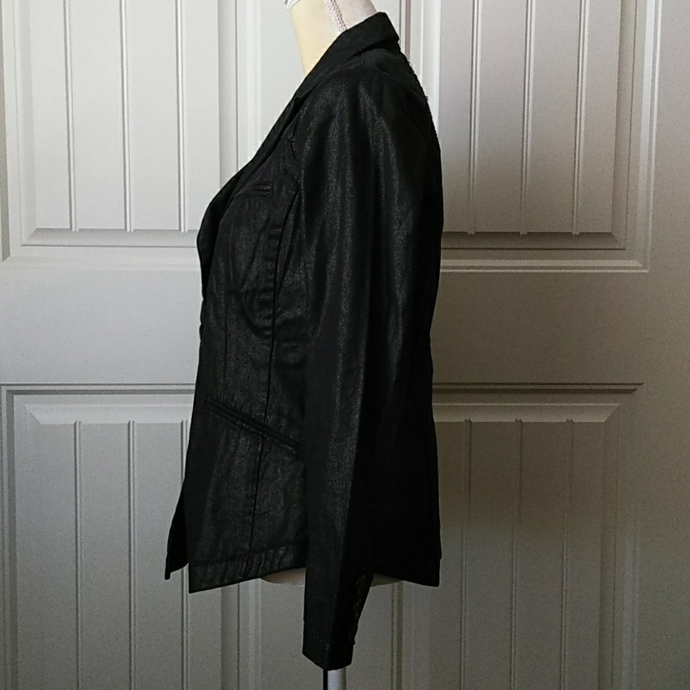 Size 8 Coldwater Creek Black Jacket Top - Picture 4 of 9